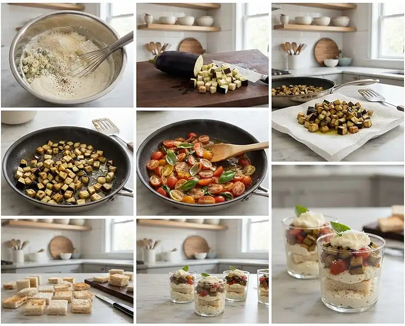 Comment preparer Tiramisu salé aubergine parmesan