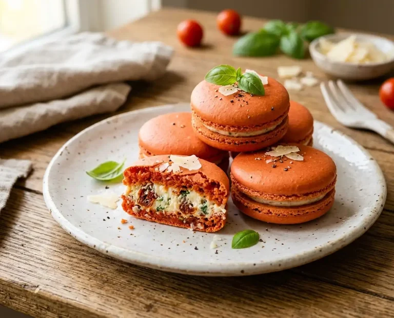 Macaron salé tomate basilic parmesan