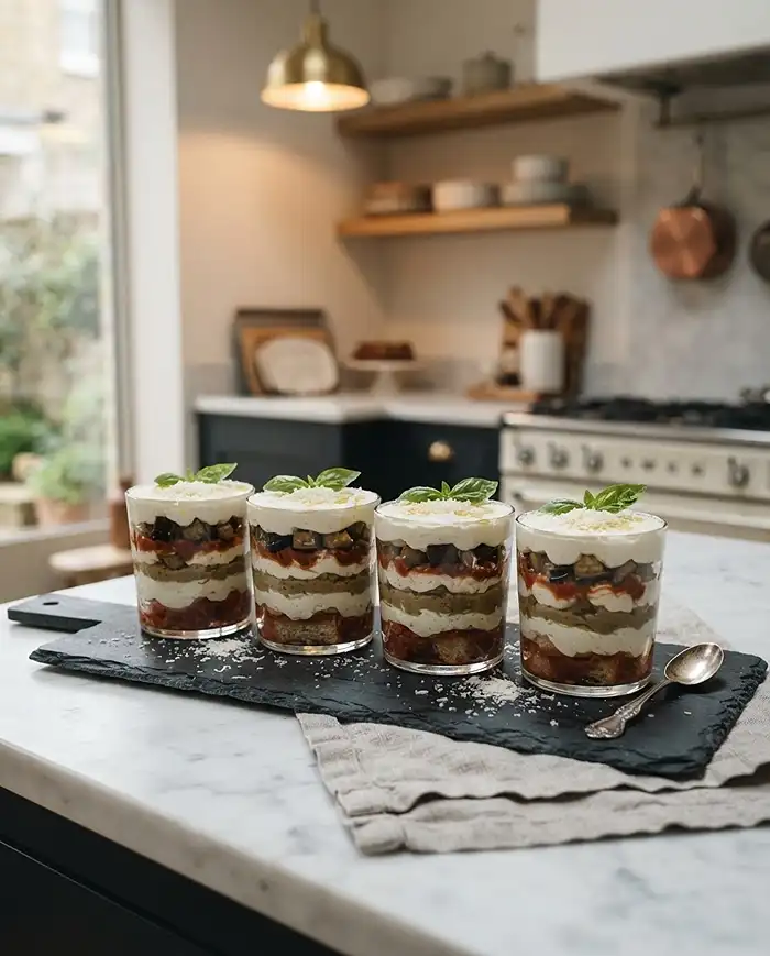 Recette Tiramisu salé aubergine parmesan