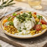 Burrata maïs grillé chimichurri
