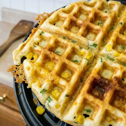 Gaufre salée maïs cheddar ciboulette